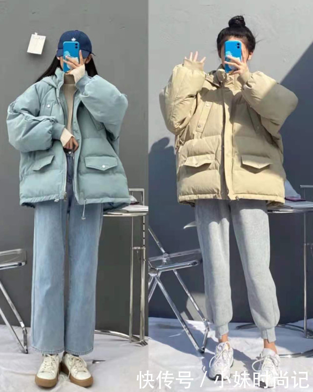 身材|耍酷也要有温度,保暖棉服穿起来,变身街头最潮女孩