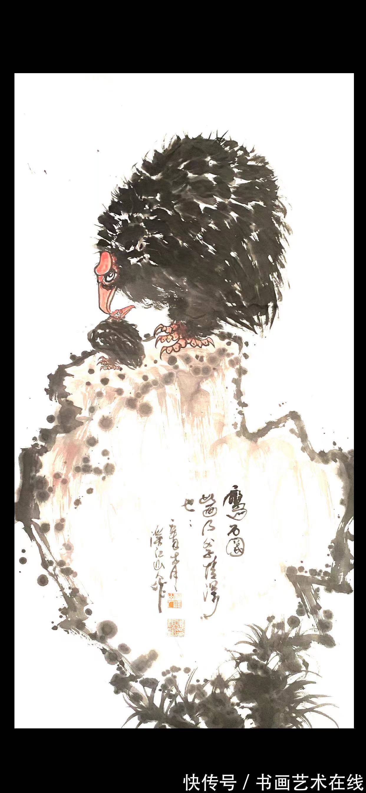 国画&著名国画大家朱祖国,以鹰画而闻名于世,受到众多名家称赞