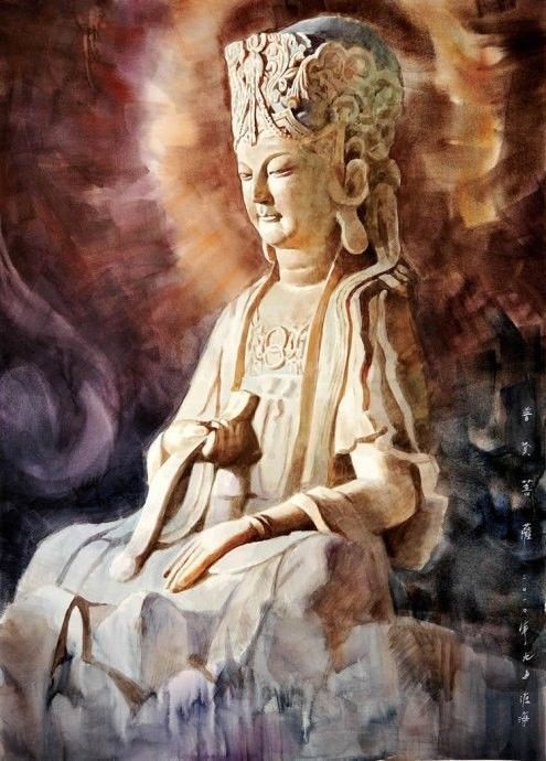 万佛神秘灵性|美到极致的水彩佛像,我第一个服了!