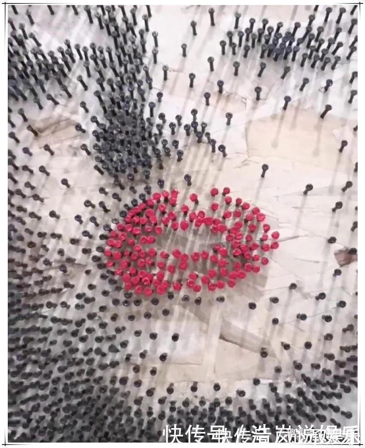 钉子#美术生钉子上涂口红,被指责浪费,镜头拉远成品让人美到心醉