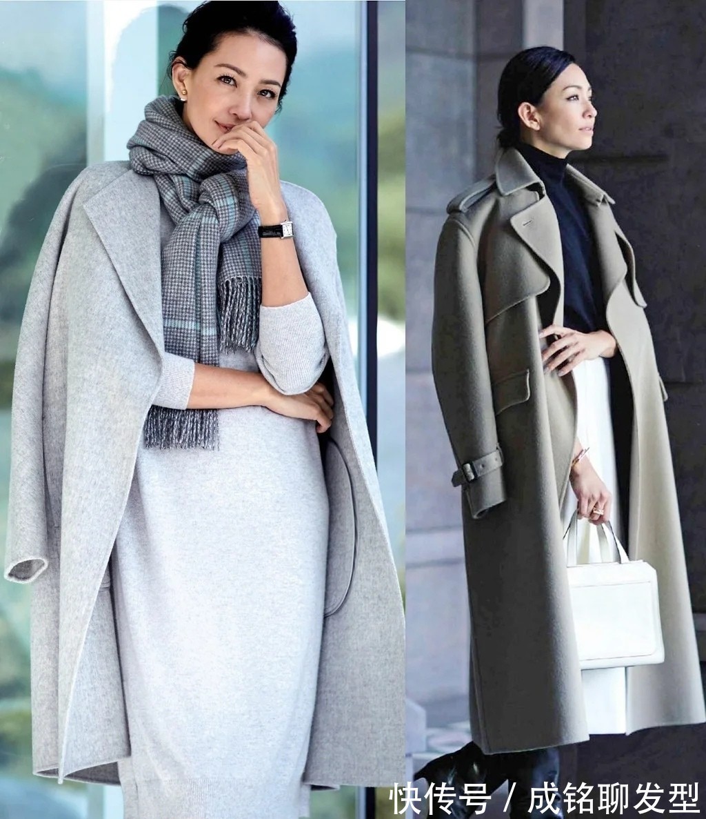 黑色|时尚保暖又有气质,这位日杂模特真是穿衣典范,适合四十岁女人