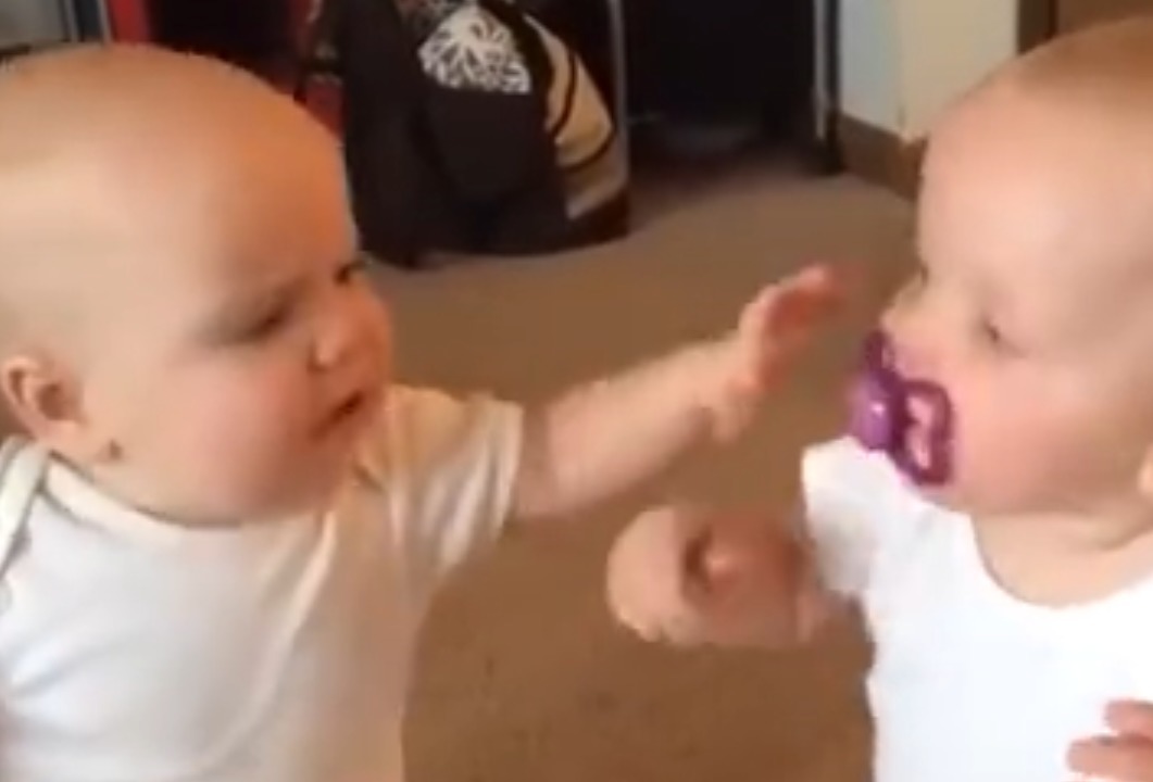 双胞胎宝宝“互抢”奶嘴萌翻众人,网友:亲情的火苗真是说灭就灭