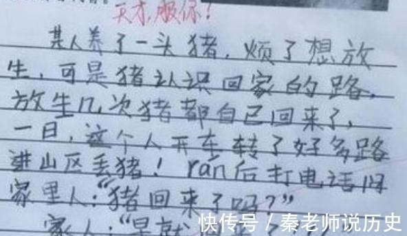 |小学生写的作文太过于“搞笑”，老师评语两个字：有才