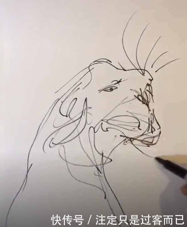 马克笔@大佬在纸上画老虎手稿,看到最后的神作,网友:服了