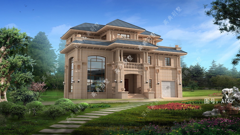 乡村|这款欧式乡村别墅户型，室内设有健身房、KTV等娱乐功能。