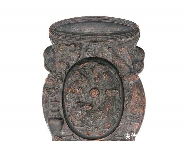 清代|清代墨宝斋龙凤纹砚台