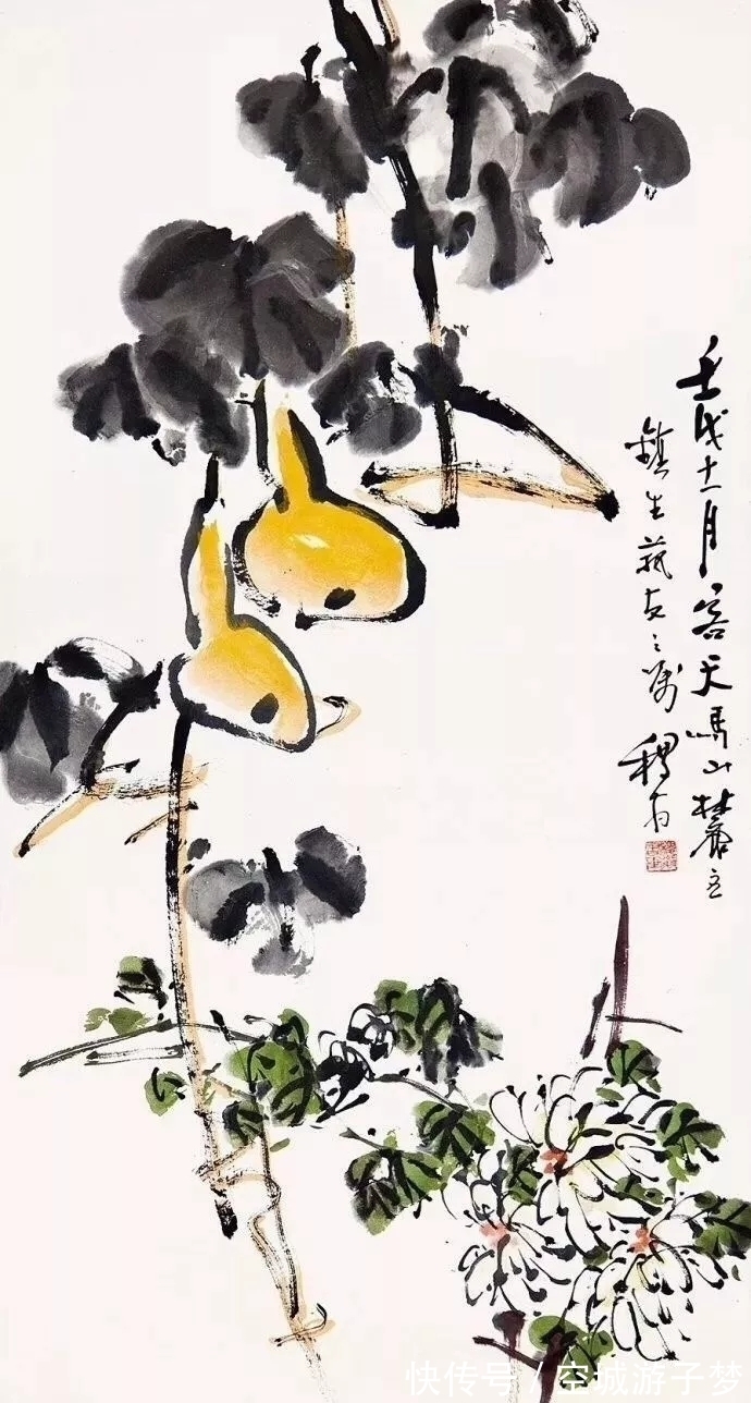 写意花鸟画@寥寥几笔好传神,莫把繁枝扰性灵|黄稷堂大写意花鸟