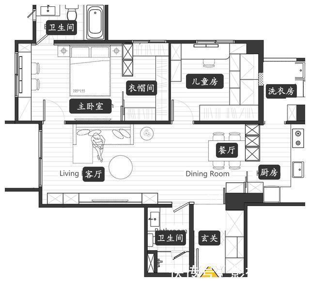 高级感|太喜欢这个90㎡的三口之家,简洁温暖又有高级感,新房照着装!