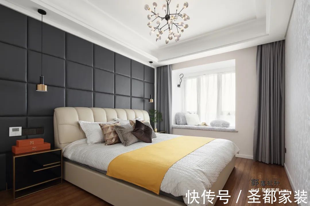 床头灯|三室两厅家装空间的极致利用，能塞下衣帽间，还可打卡小酒吧