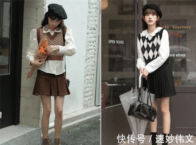 气质 秋天不一定要穿风衣才高级,今年流行“针织衫+衬衫”,气质优雅