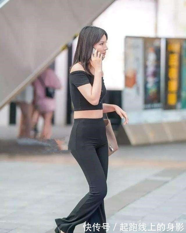 蕾丝 “露胃”打底裤的美女，轻盈好看又显气质，时尚美丽！