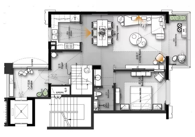四居室|137平现代风四居室,发静谧气质构成一副质感十足的画面