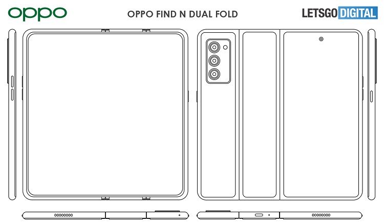 Find|OPPO 双折叠手机专利曝光，可以进行两次折叠，Find N的升级版本