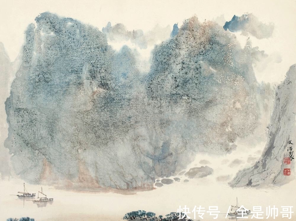 山水画#中国画以“意”为本,以“色”为论品第!文治画敢当上品!