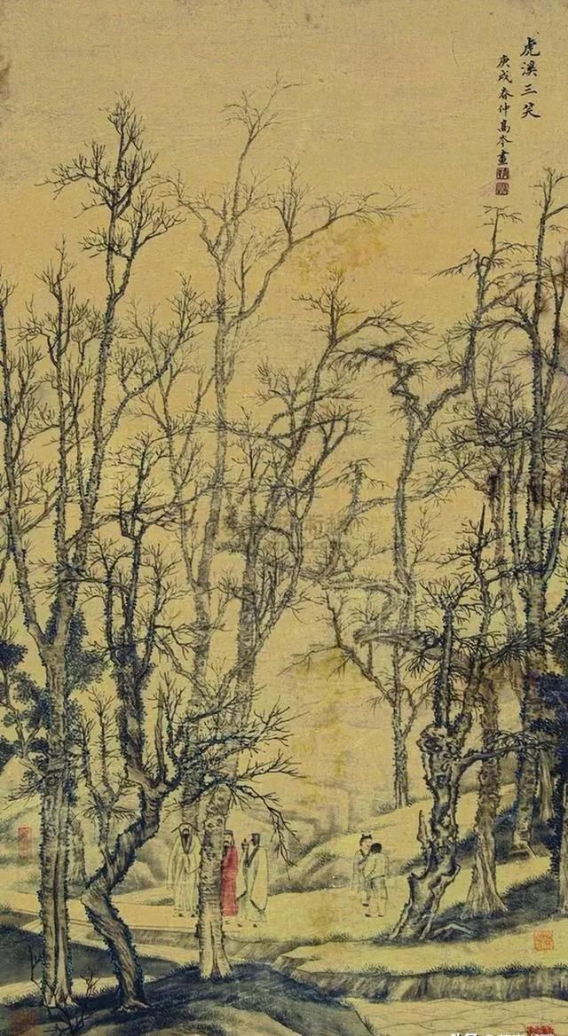 意象@“天人合一”的山水画,“树”为常见意象,如何入笔可显层次