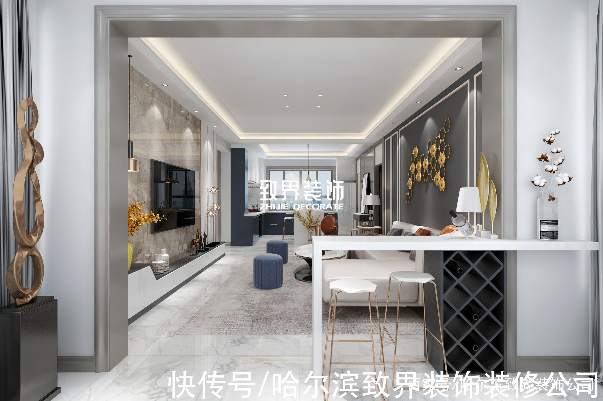 松江新城|鲁商松江新城78㎡2室现代奢华风格将华丽的格调最大化彰显