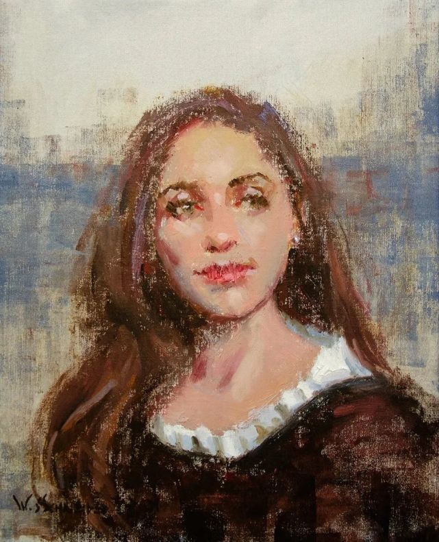 学生$在绘画的道路上，他认为自己永远是一个学生