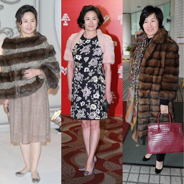 富态|57岁何超琼难得霸气,穿皮草配亮片连衣裙,展颜一笑更显富态