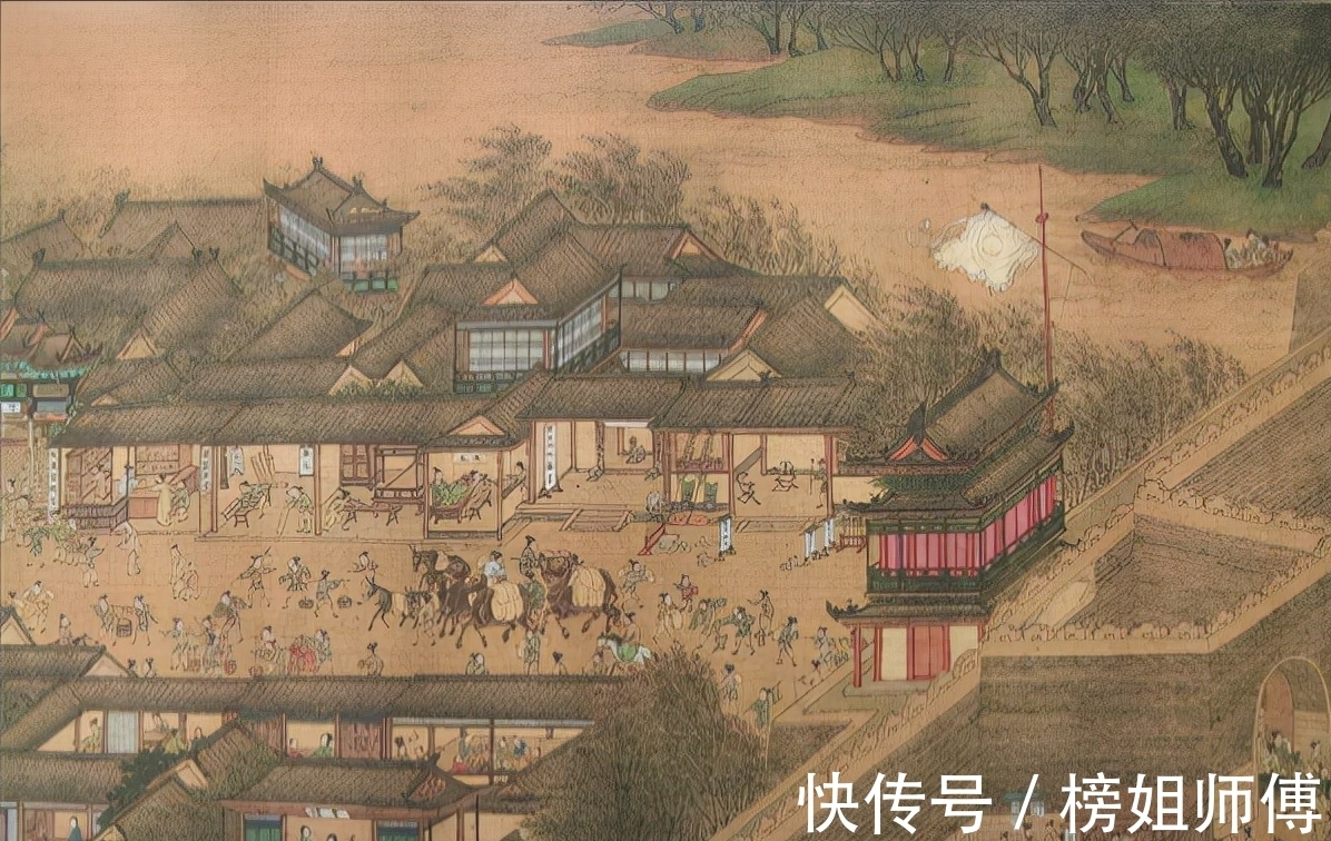 幅画@把清明上河图放大100倍,发现一尴尬场景,树下睡觉小伙在干什么