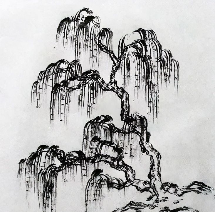 竹林!中国画如何画松树、丛树、柳树、竹林,中国画树的画法大全