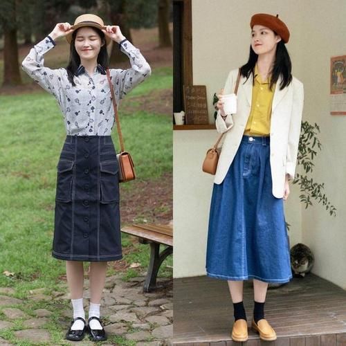 洋气感|今年流行的“牛仔半裙”，很适合30岁的女人，照着穿优雅又洋气