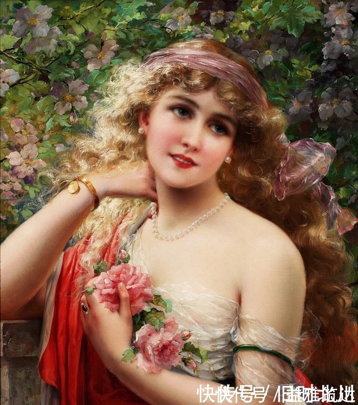 女子&不愧是学院派代表画家,画中的女子如此可爱动人