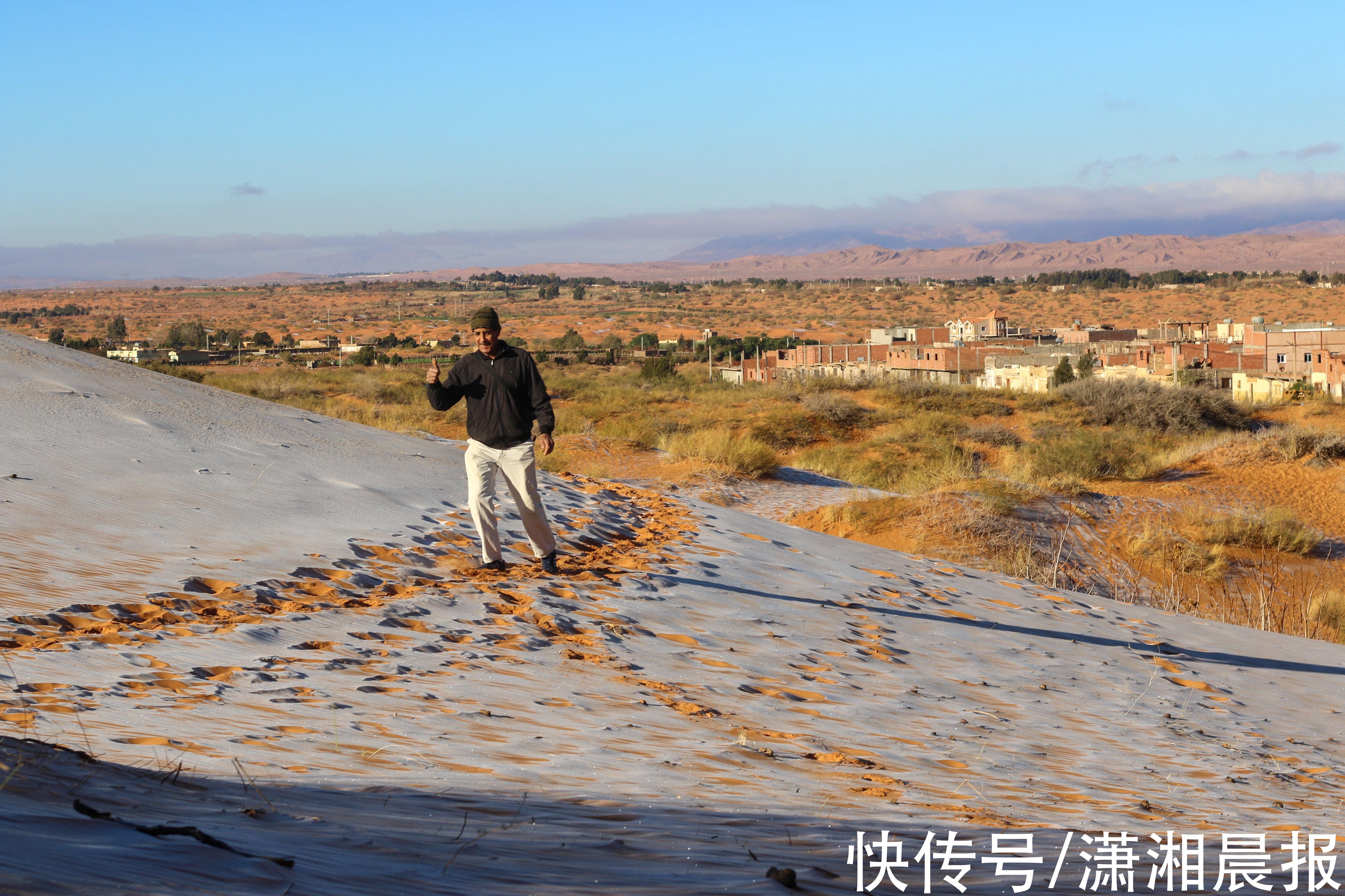 雪海|撒哈拉沙漠罕见下雪，“沙海”变“雪海”