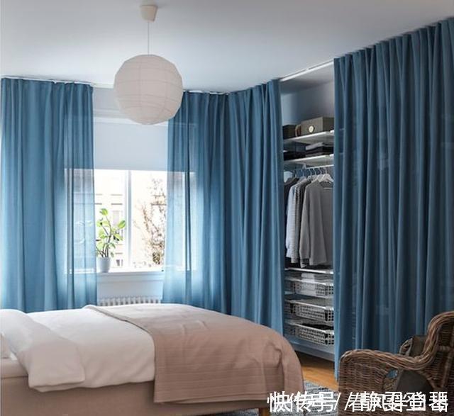 帘子|一个窗帘能搞定的事，干嘛还得装衣柜门，加个弧形轨道，不占1㎡