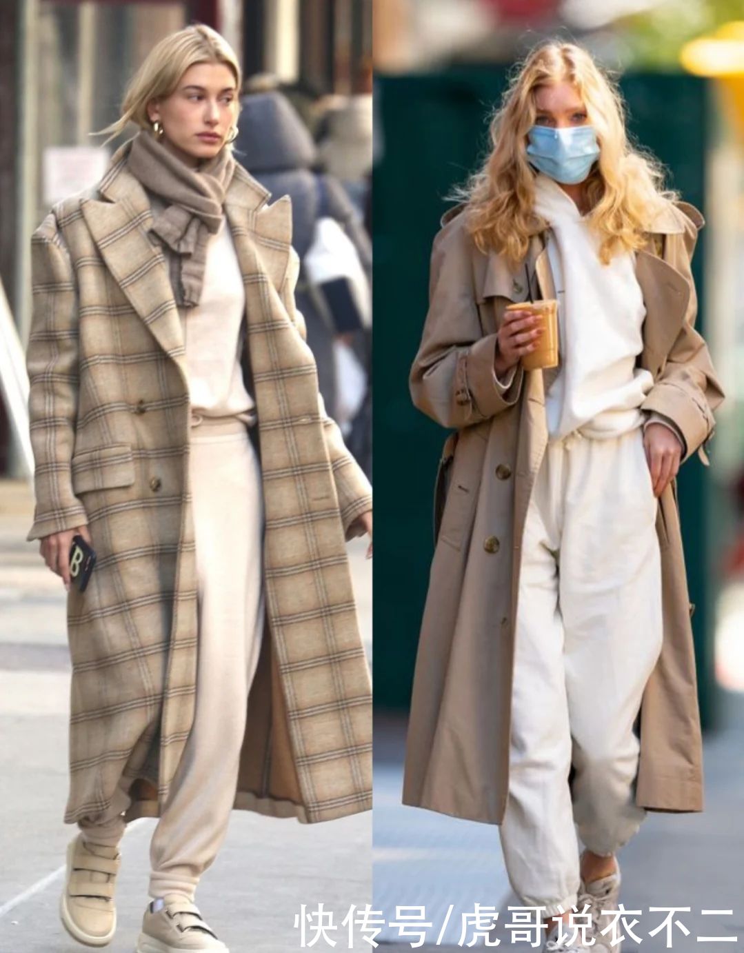 穿大衣别总搭毛衣了，卫衣才是“神仙搭档”，时髦休闲关键不挑人