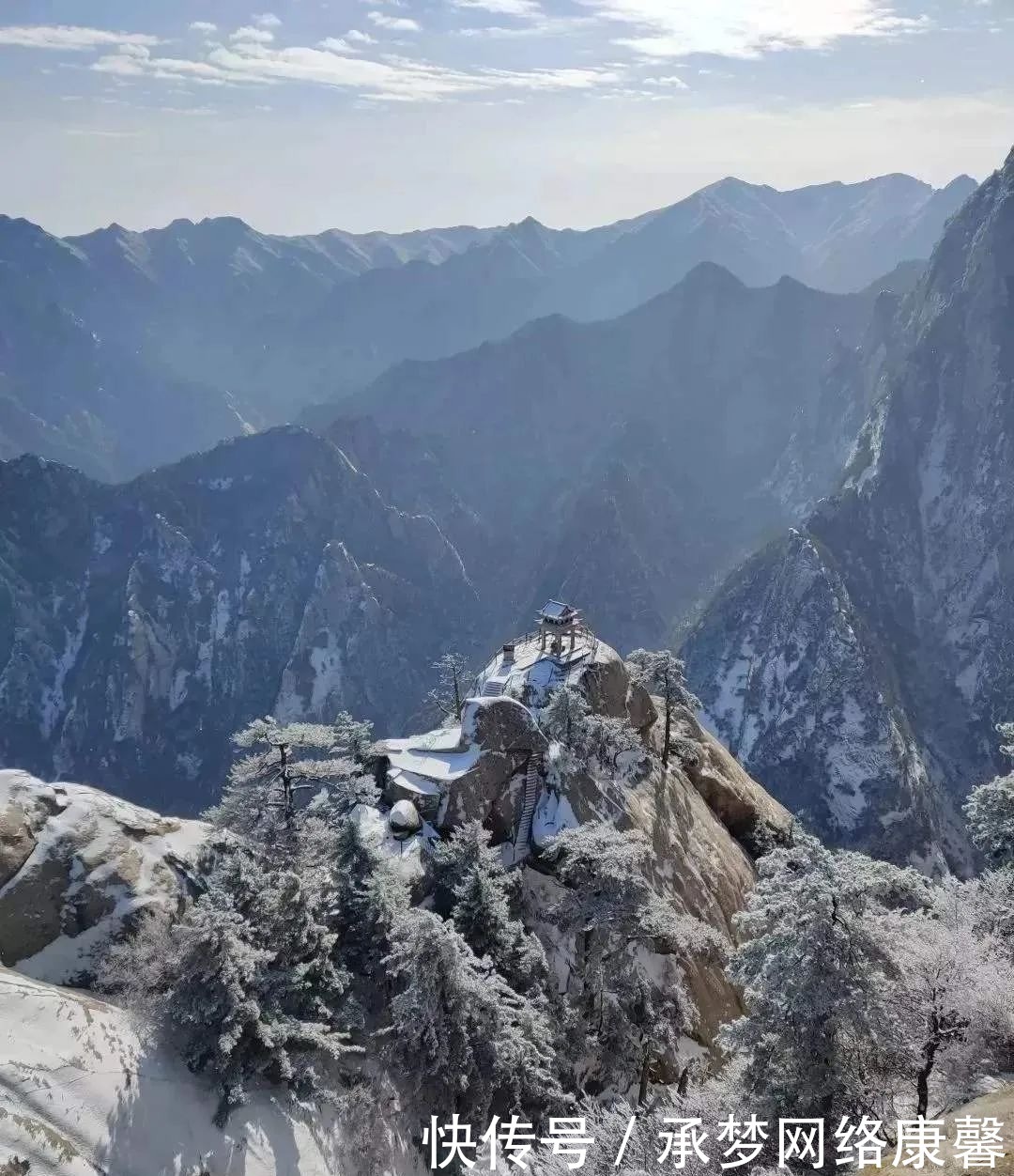 华山|【冬日探秘】——屹立绝壁华山下棋亭