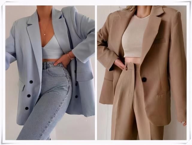 最近火了一种穿法：“西装+碎花裙”，又温柔又优雅，春天穿正好