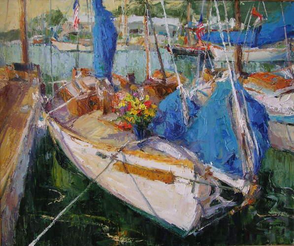 塔尔萨大学&窗外的景色 浓郁的色彩，戴安娜·恩斯沃思的风景油画