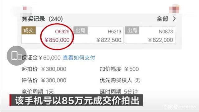 手机号|惊讶!尾号888888手机号起拍价30万元,85万元拍出!