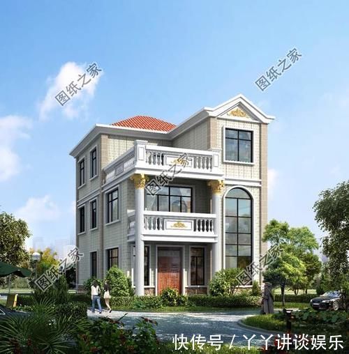 罗马柱|农村三层带罗马柱的房屋图片，准备在农村建房的有福了，建房参考