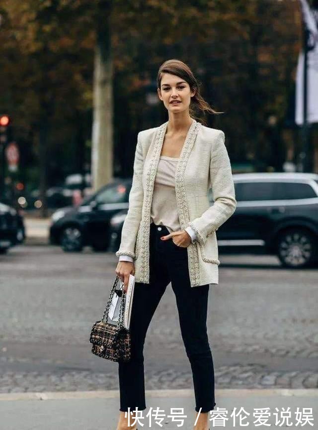 裙子|最近火了一种穿法叫:“小香风外套+裙子”,时髦高级还显瘦