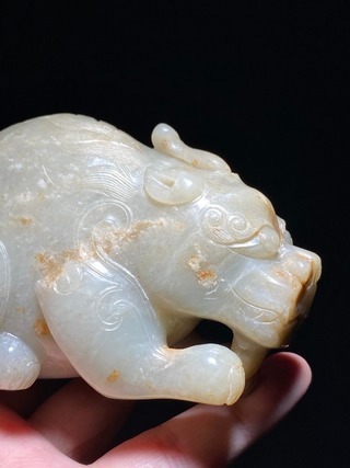 籽料$明 和田玉籽料 瑞兽 独角兽 大摆件