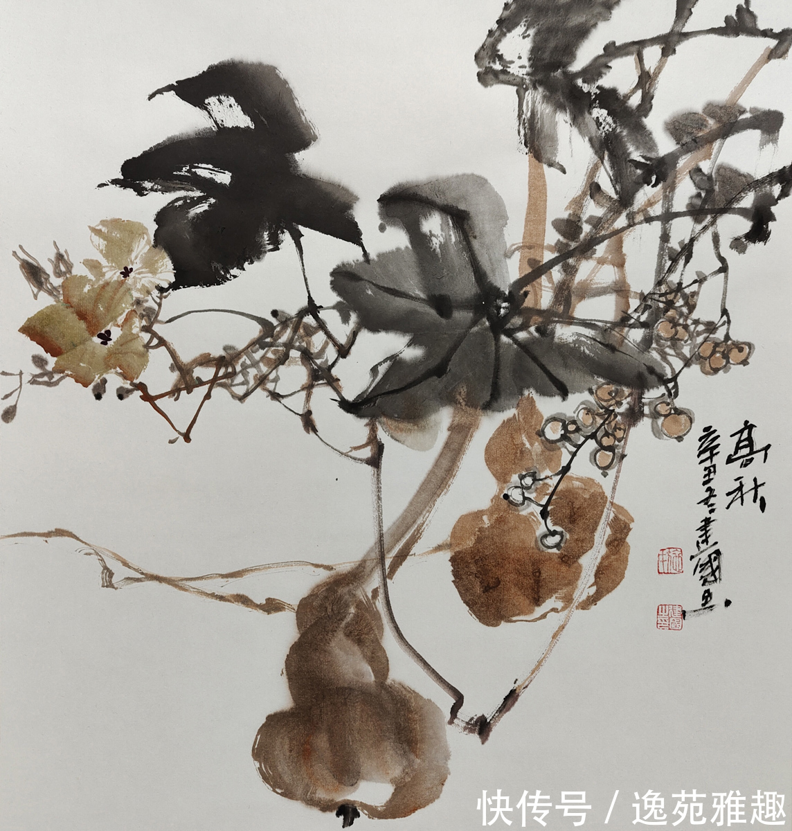 画家@【作品欣赏】春华秋实，心随花开，画家施建国作品欣赏