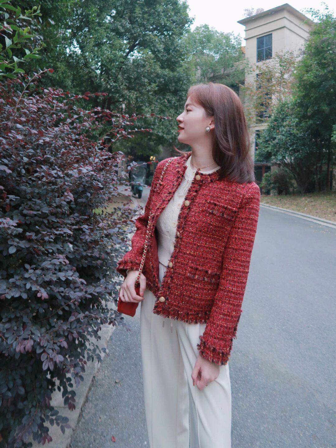 香风|这才是适合普通人的小香风外套，搭配阔腿裤，既有温度又高级洋气