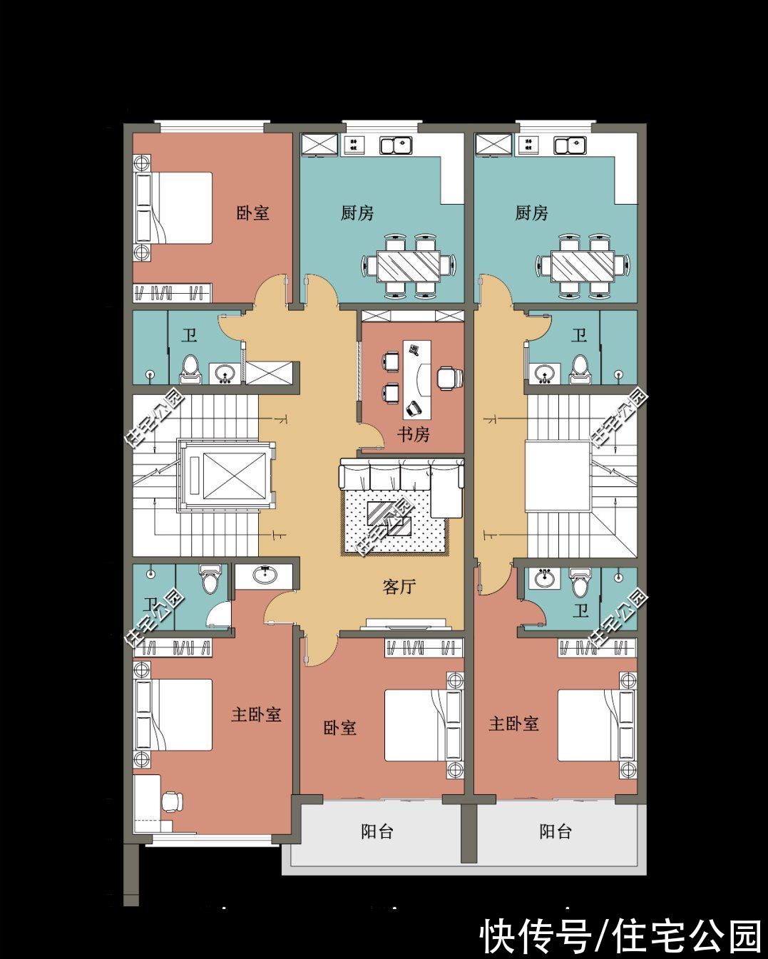 自住|12×19米四层农村别墅，每层都有厨房客厅，自住、出租都能满足