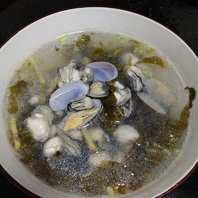 酸菜|潮汕生蚝花甲酸菜开胃汤
