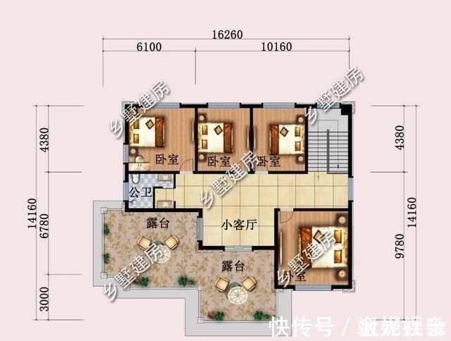 卧室|16X14米豪华四层别墅,设计格调满满,打造高品质农村生活