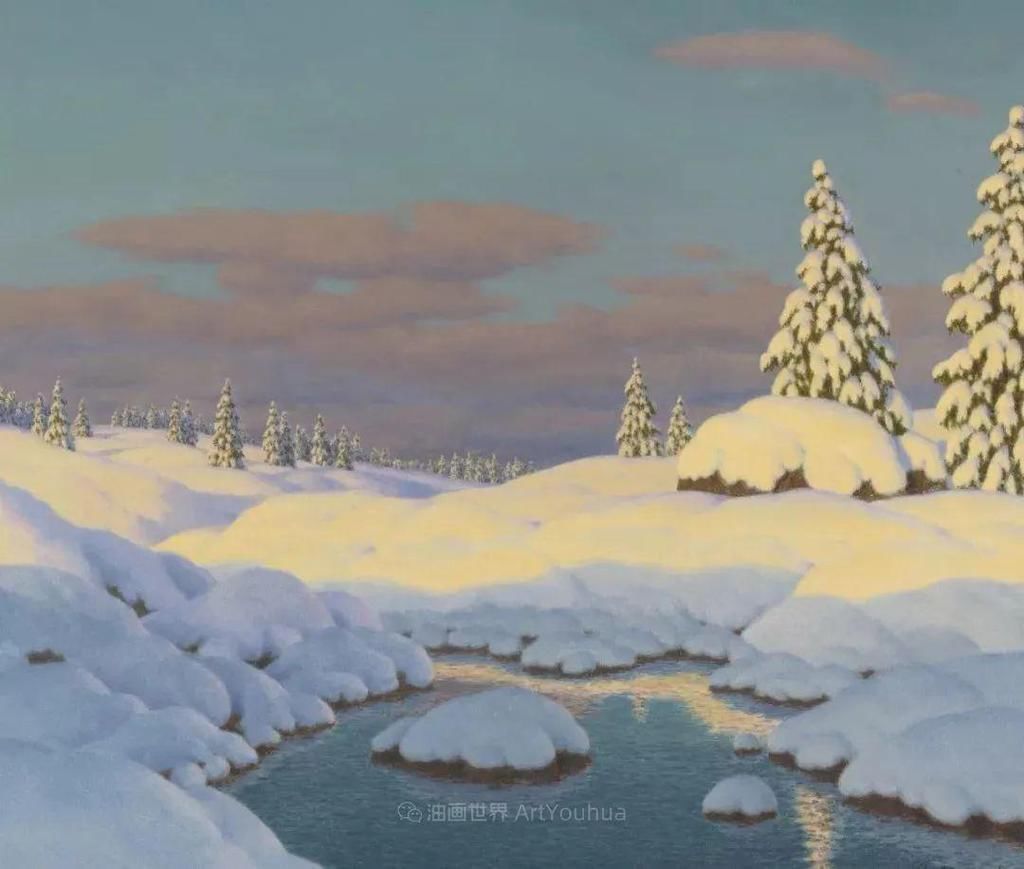 艺术家@这位俄罗斯画家,不愧为光与雪的大师!