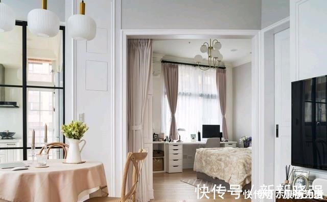 美式|医生夫妻106㎡美宅,主卧不做门,阳台比客厅还大,美到爆!