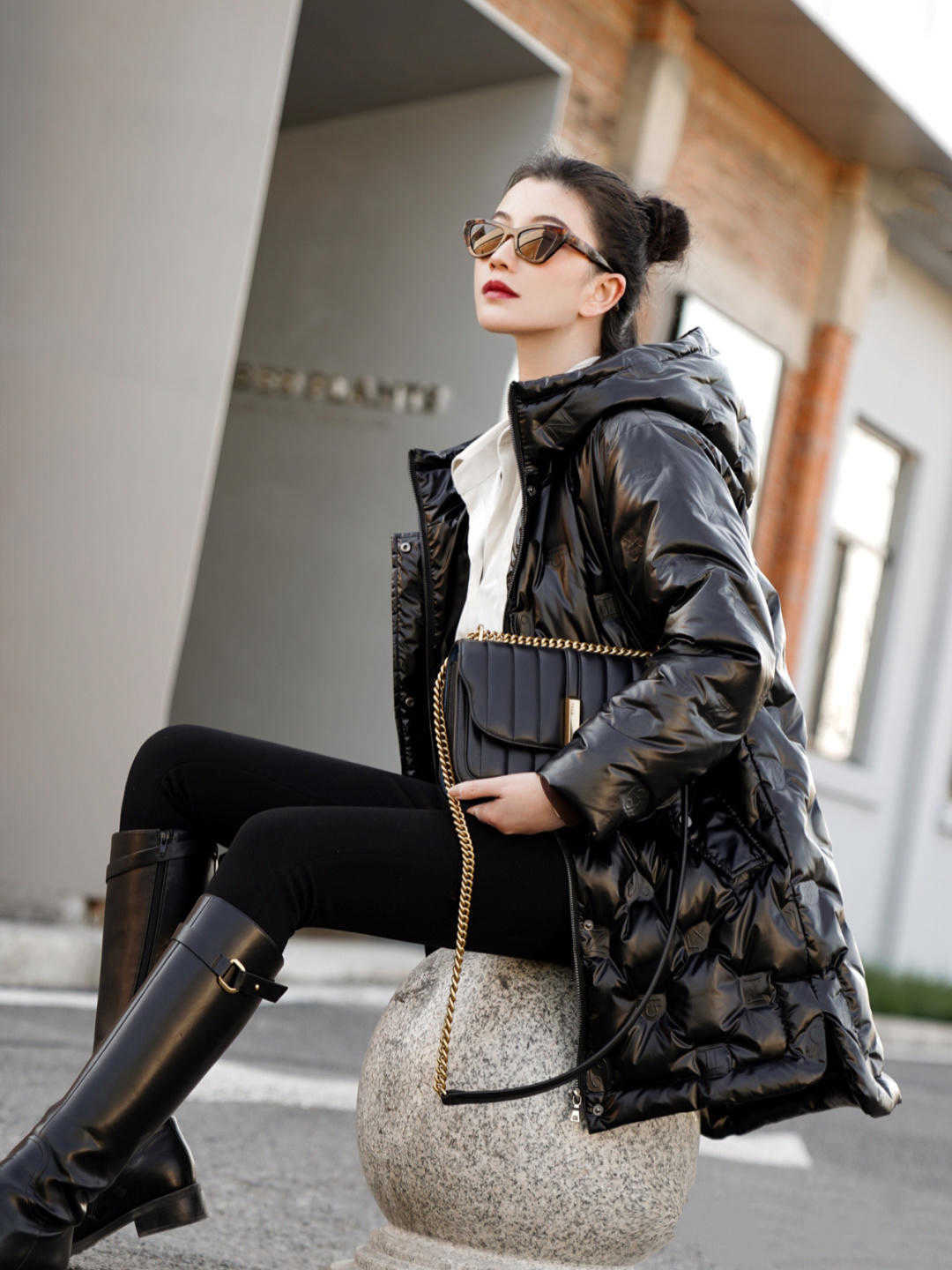 紧身裤|应对降温我有妙招!各种羽绒服穿搭分享,让你美得优雅