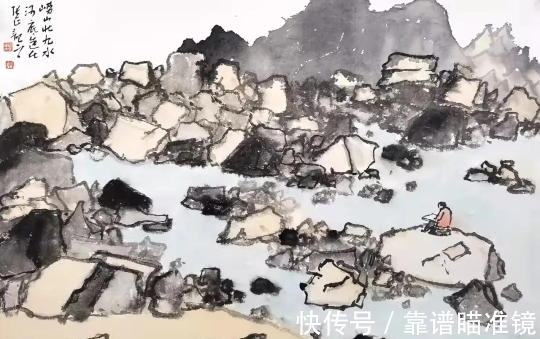 清溪$张正山水画,似一条从传统大山里流出的清溪