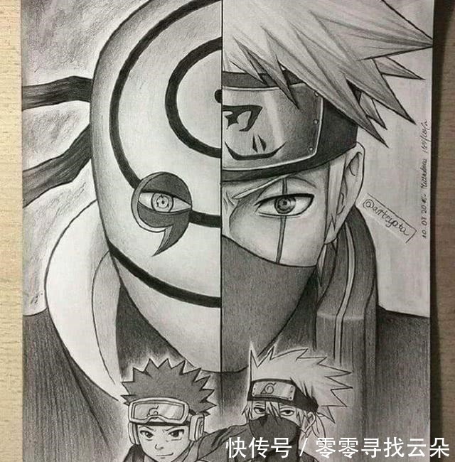 鸣人|大佬用一支铅笔征服无数漫迷,手绘《火影忍者》拼贴图,超炫酷!
