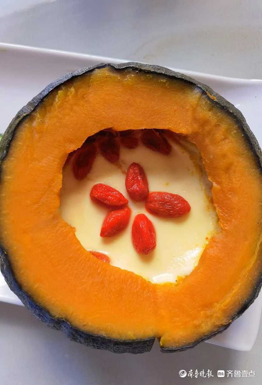 壹粉食堂|哇，美味极了！高颜值的南瓜蒸蛋上桌咯，你学会了吗？