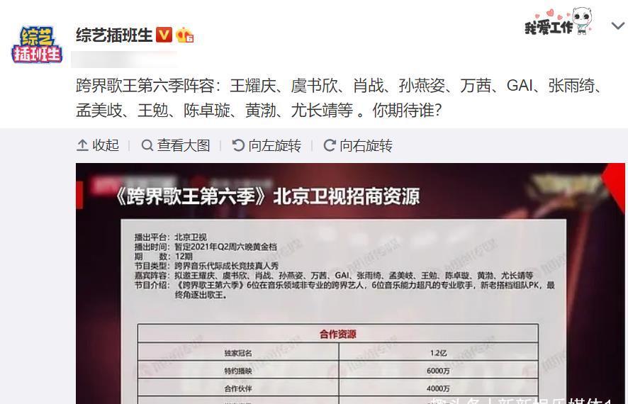 跨界歌王 《跨界歌王6》阵容曝光,王耀庆虞书欣合体,肖战尤长靖没搞错吧