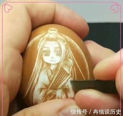 鸡蛋壳|鸡蛋壳上的蓝忘机,以为是画的,看到成品:大佬,这个灯多钱卖?