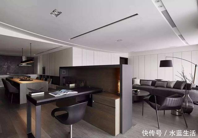 餐厅|我要有钱也买横厅户型,沙发不靠墙,餐厨一字排开,越看越高级